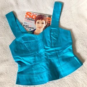 French connection turquoise blue camisole bustier